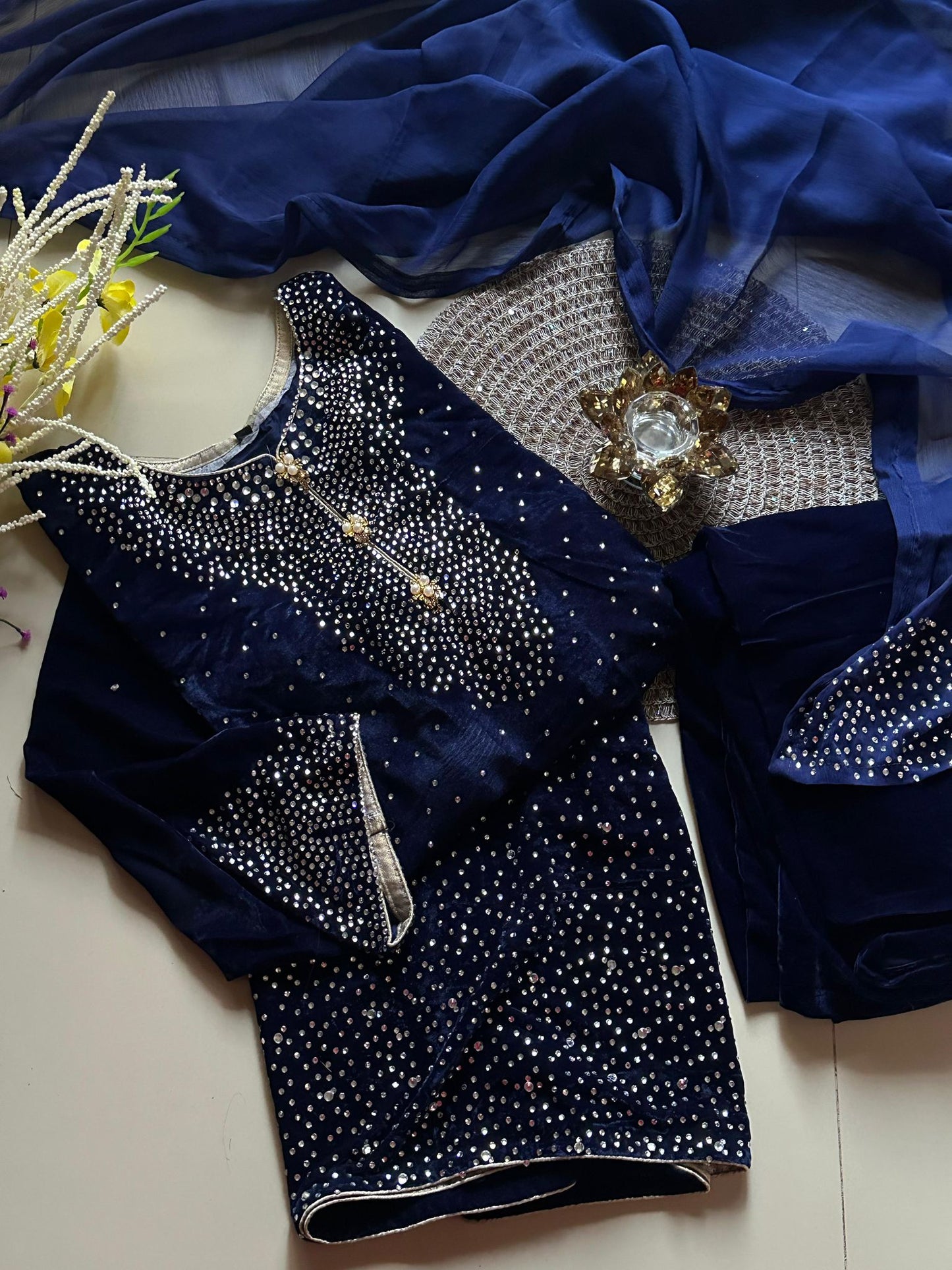 Jasmin 3 Piece Velvet Suit