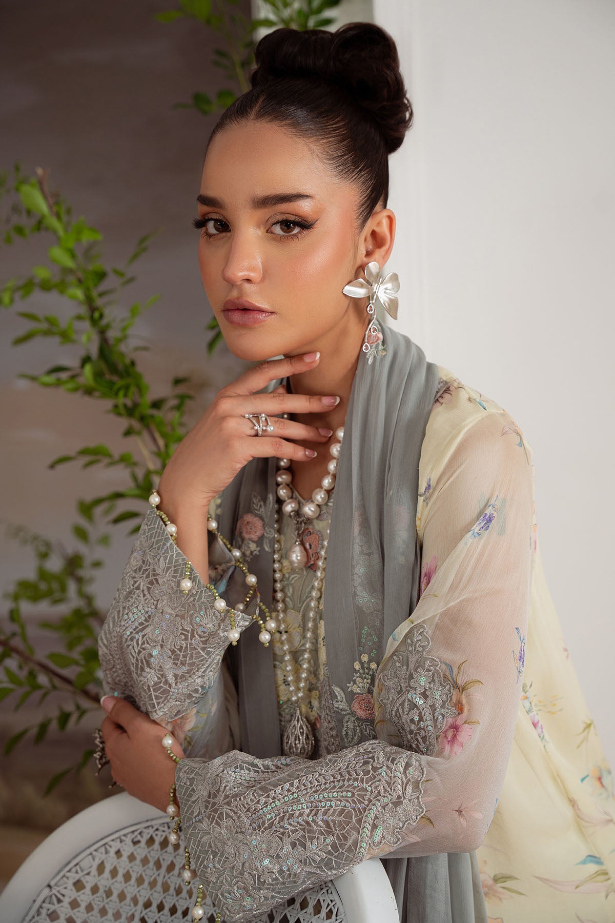 Nureh Luxury Embroidered Chiffon
