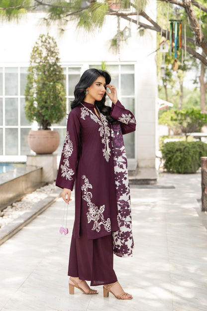 Raniyah- 3 Piece Linen Ready-to-wear
