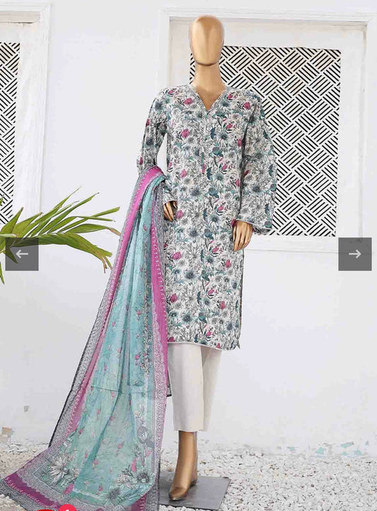 Bin Saeed 3 Piece Lawn Stitched Suit