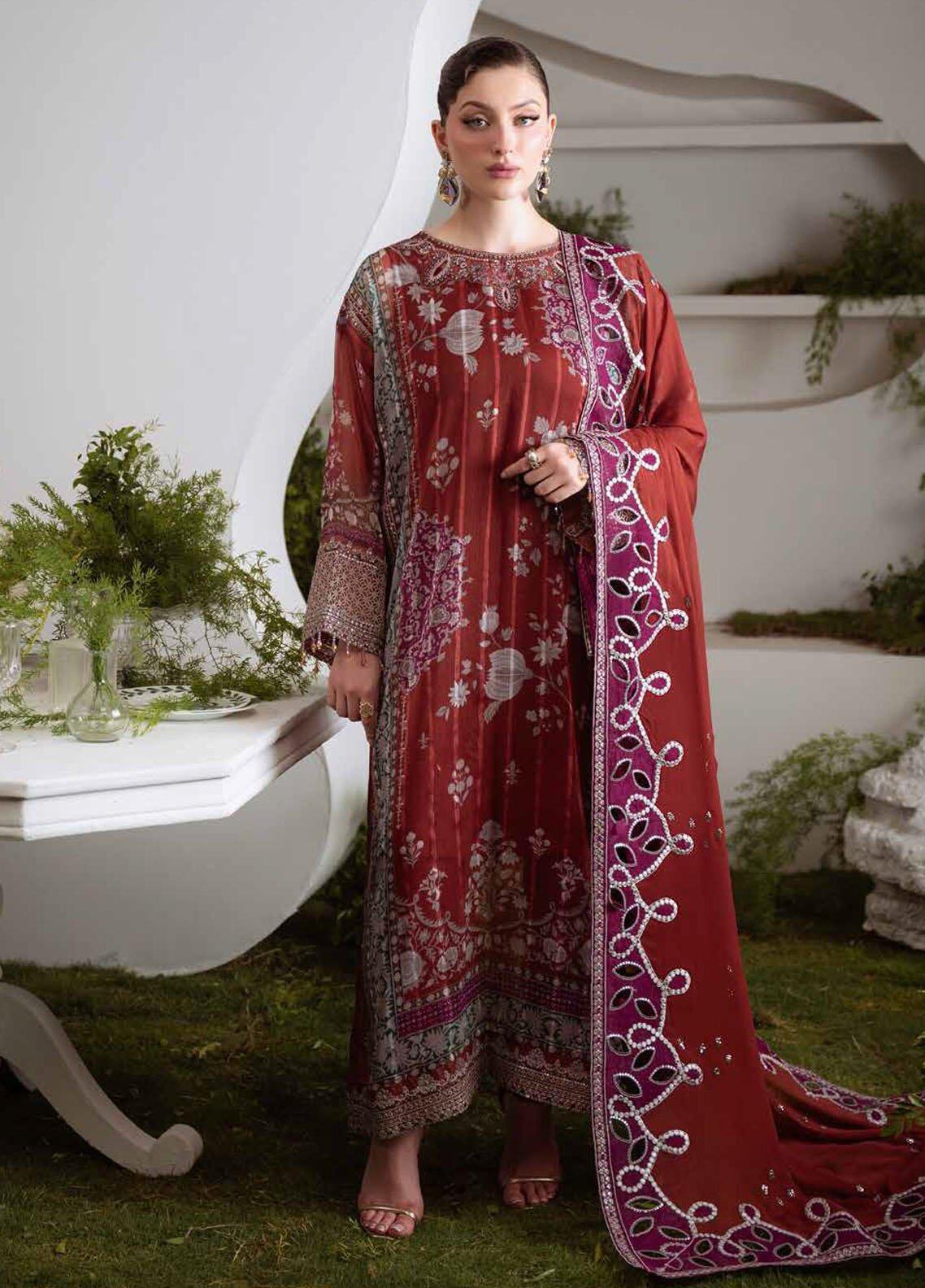 Nureh Luxury Embroidered Chiffon