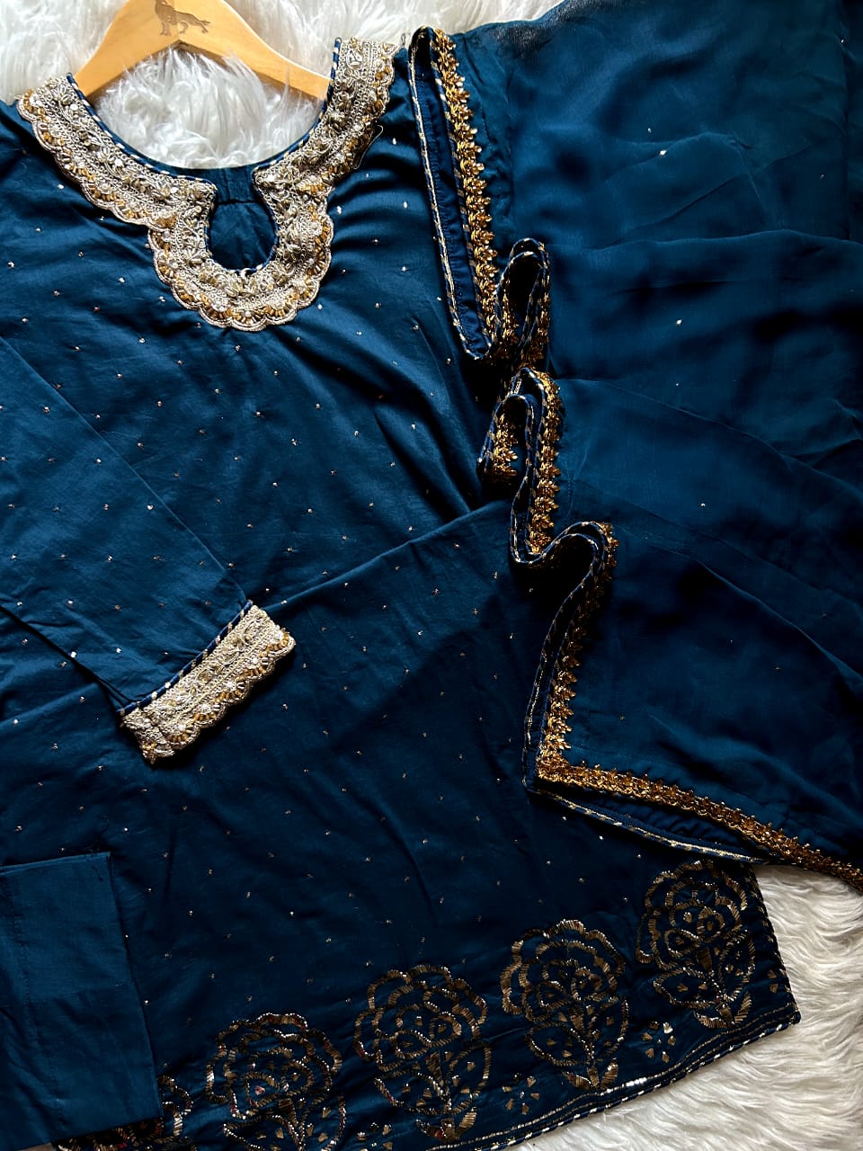 3 Piece Embroidered Suit