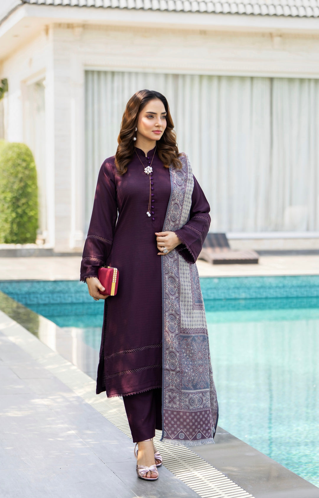 Raniyah- 3 Piece with winter Shawl Ready-to-wear