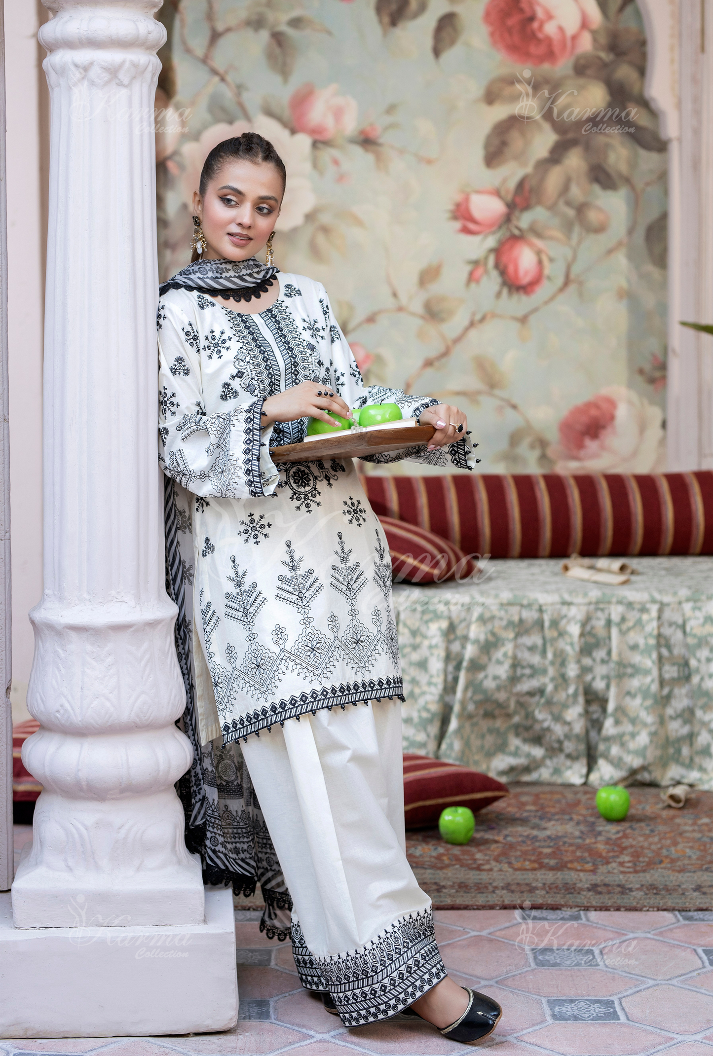 Karma 3 Piece Embroidered Suit