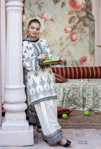 Karma 3 Piece Embroidered Suit