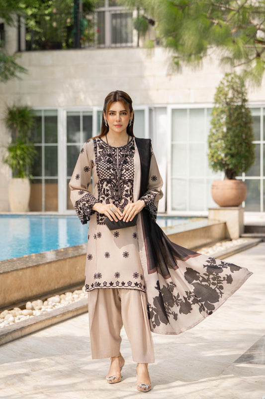 Raniyah- 3 Piece Linen Ready-to-wear