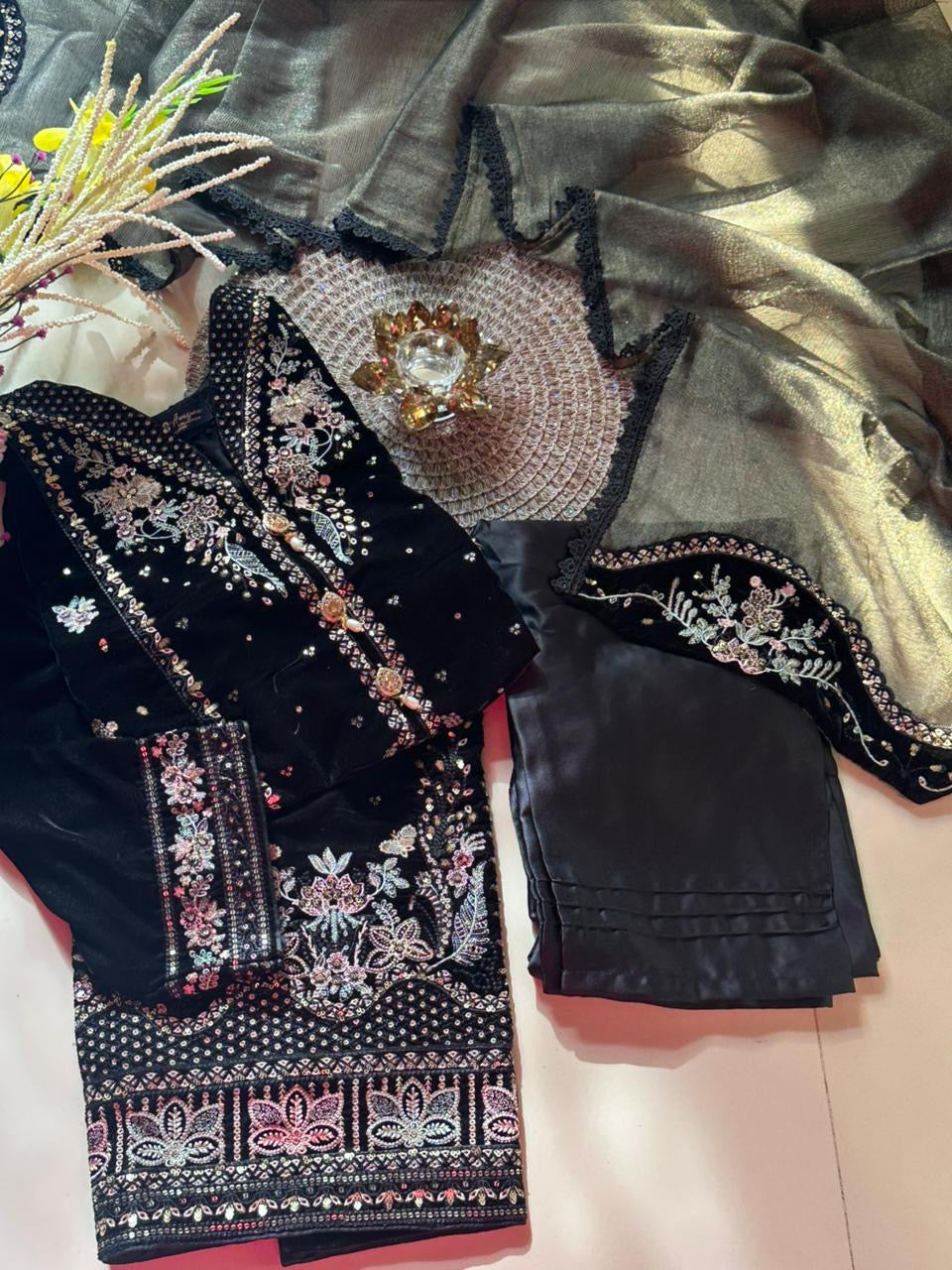 Jasmin 3 Piece Velvet Suit