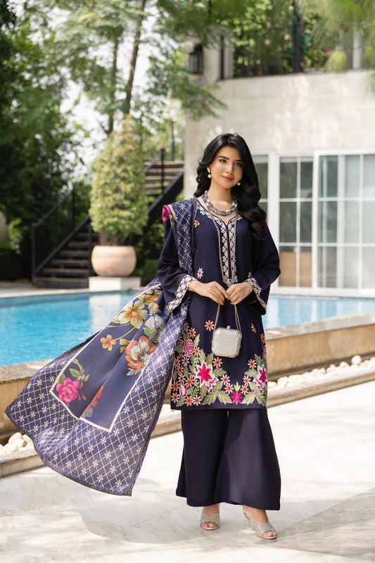 Raniyah- 3 Piece Linen Ready-to-wear