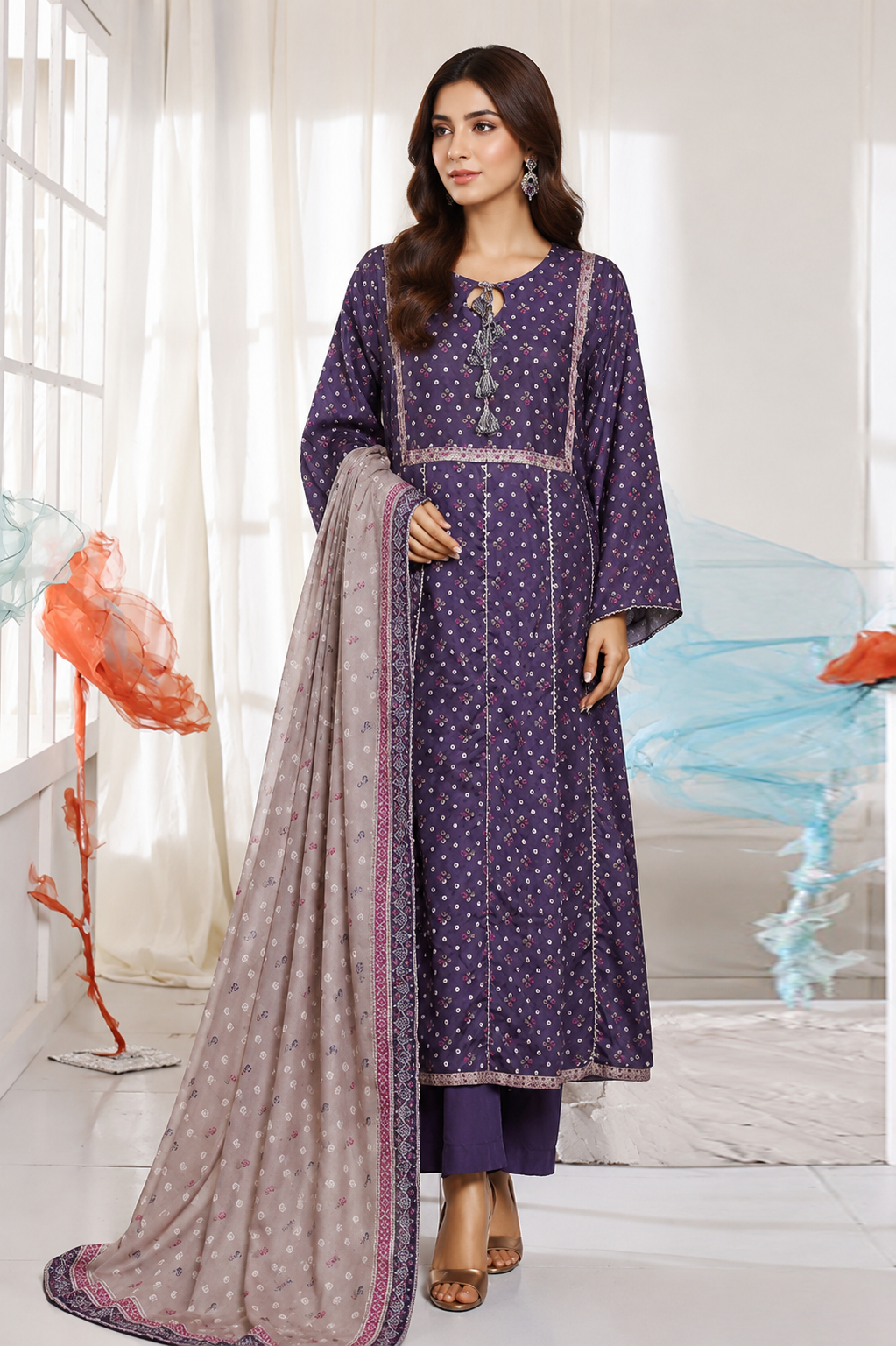 Bin Saeed 3 Piece Lawn Frock