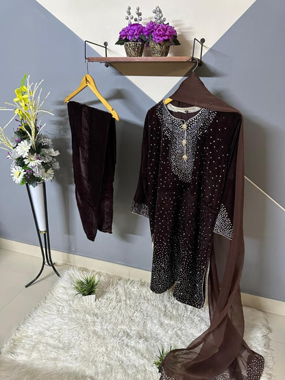 Jasmin 3 Piece Velvet Suit