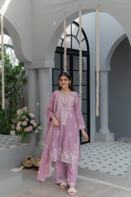 Three Piece Embroidered Suit