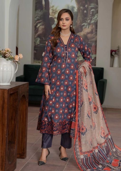 MUNIRA 3-Piece Embroiderd Frock Digital Printed Collection