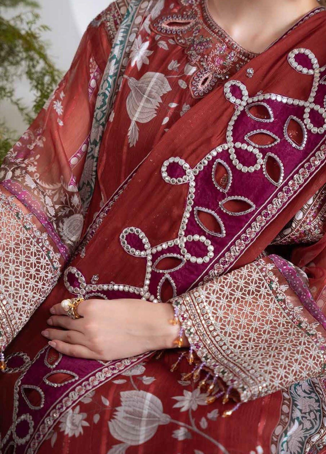 Nureh Luxury Embroidered Chiffon
