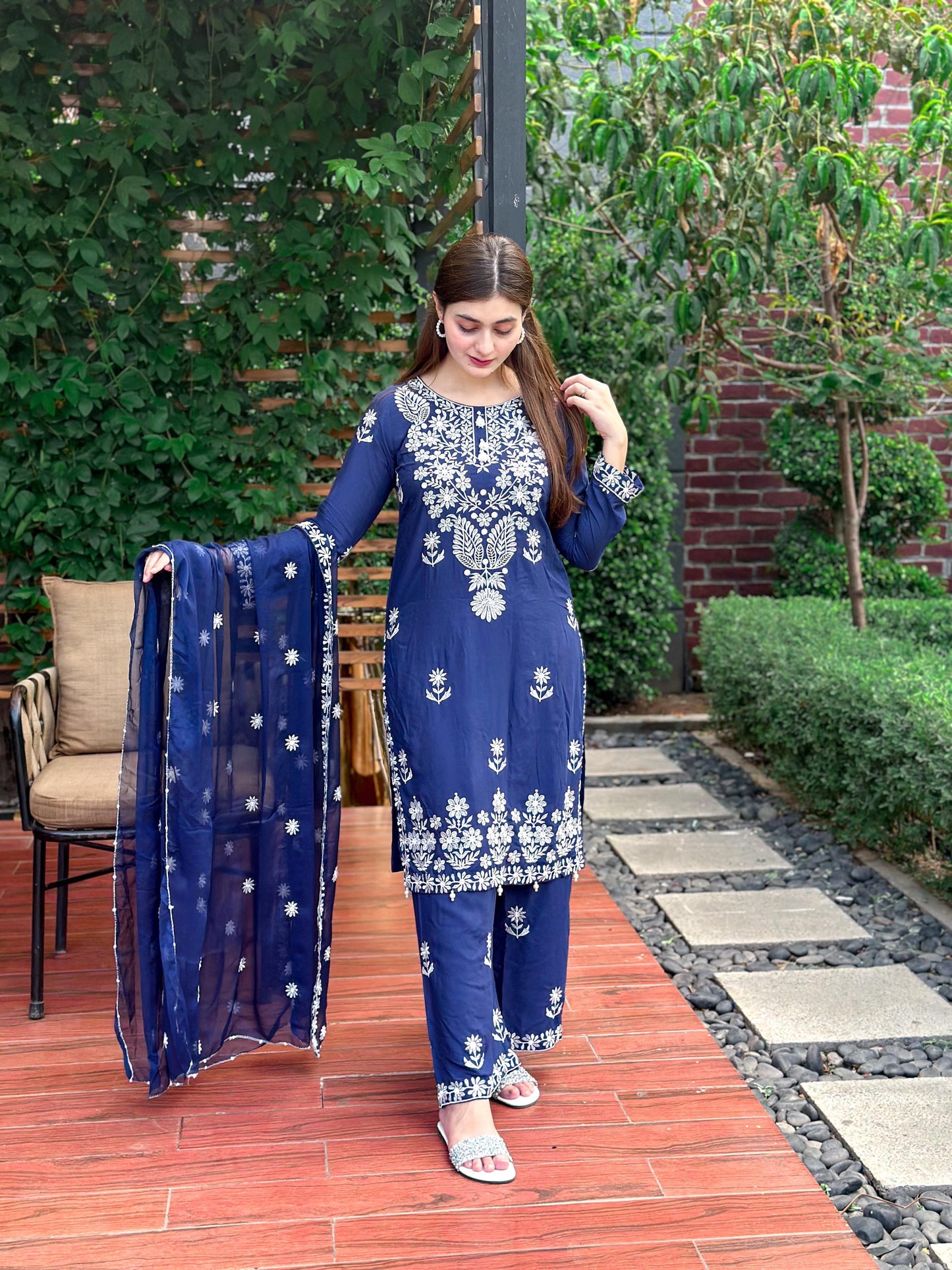 Three Piece Embroidered Suit