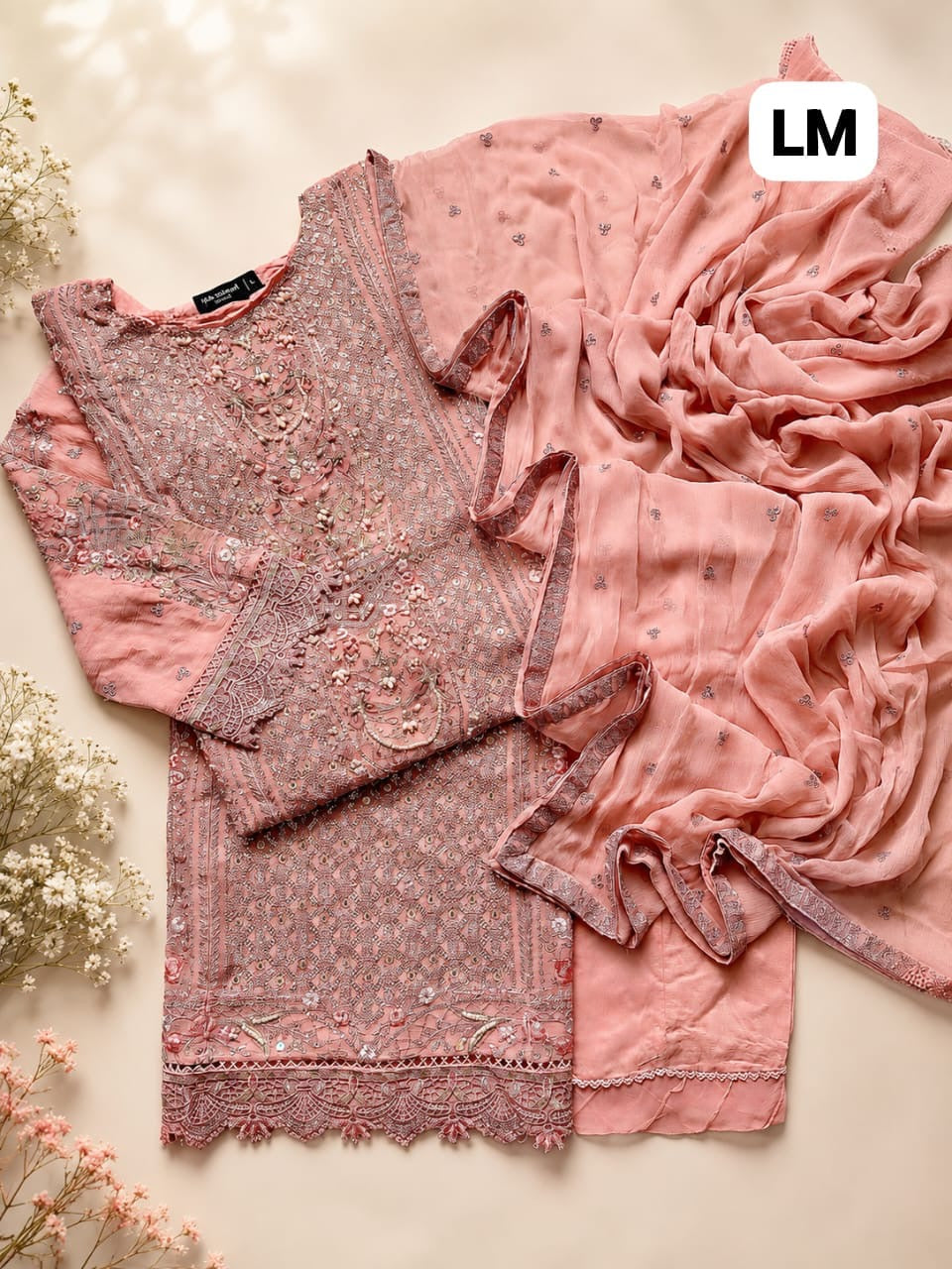 Luxury Embriorderd 3 Piece Chiffon