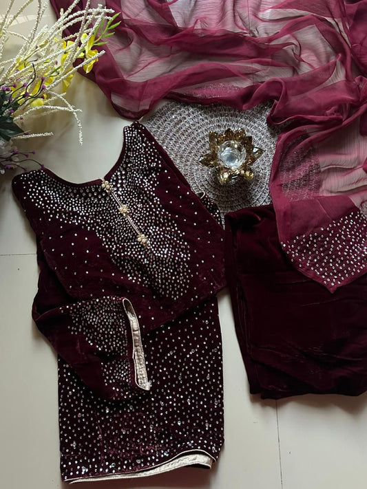 Jasmin 3 Piece Velvet Suit