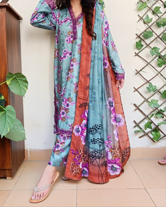 3 Piece Linen Ready-to-wear
