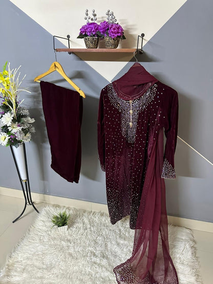 Jasmin 3 Piece Velvet Suit