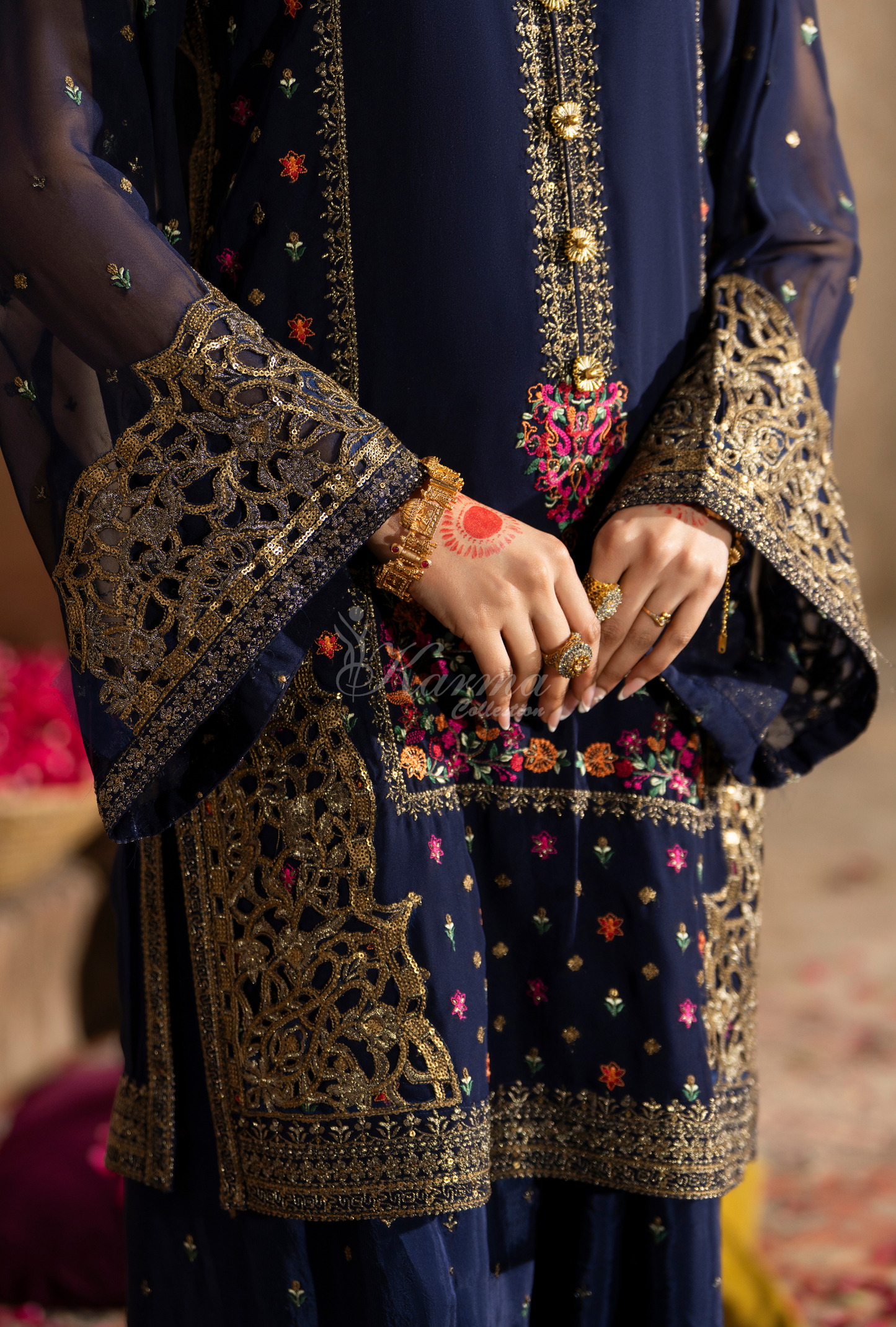 Karma 3 Piece Embroidered Suit
