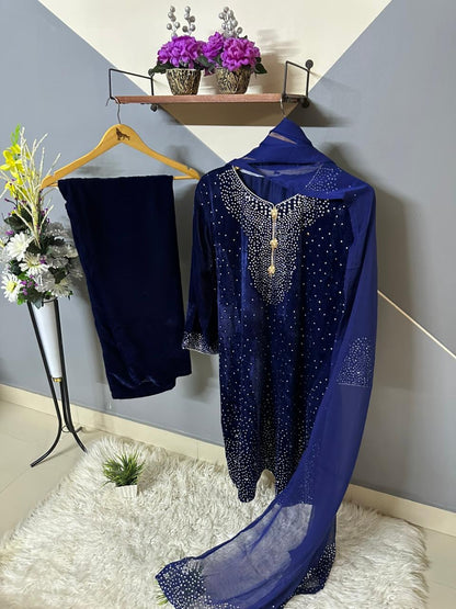 Jasmin 3 Piece Velvet Suit