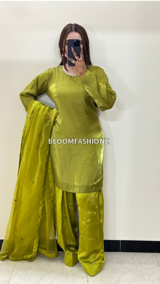 3 Piece Silk Farshi Suit