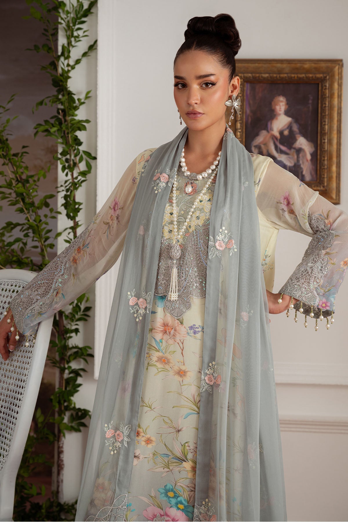 Nureh Luxury Embroidered Chiffon