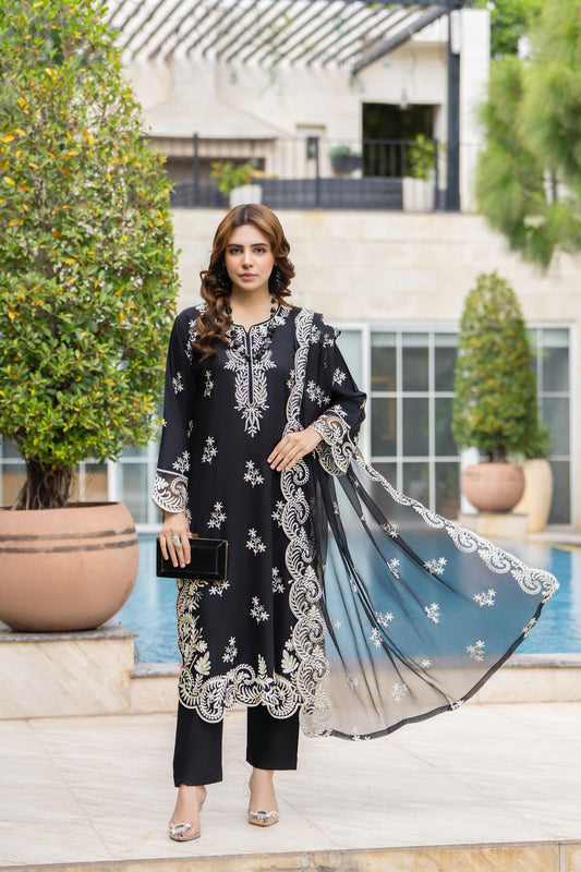 Raniyah- 3 Piece Linen Ready-to-wear