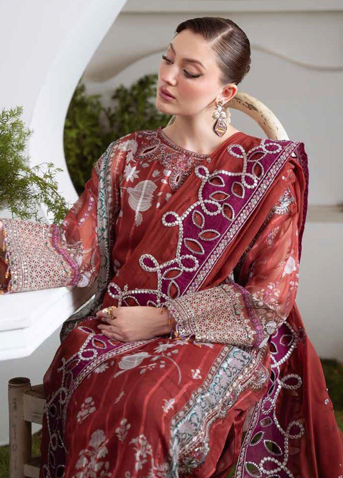 Nureh Luxury Embroidered Chiffon