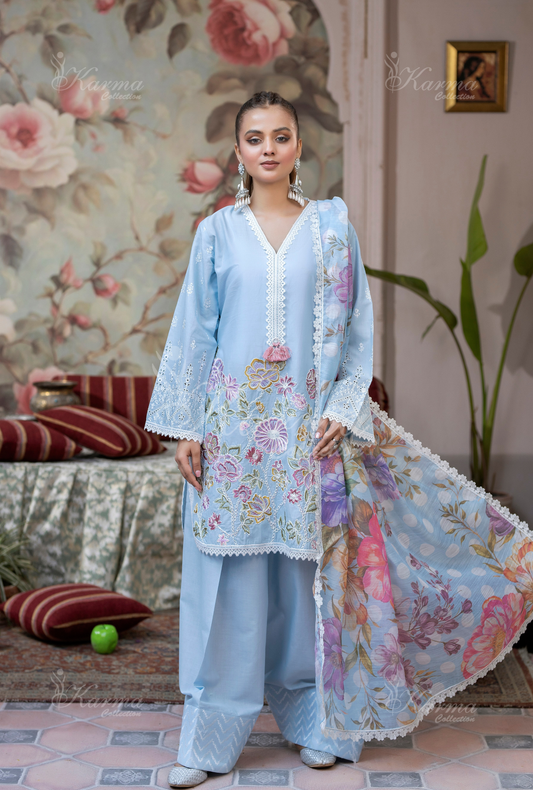 Karma 3 Piece Embroidered Suit
