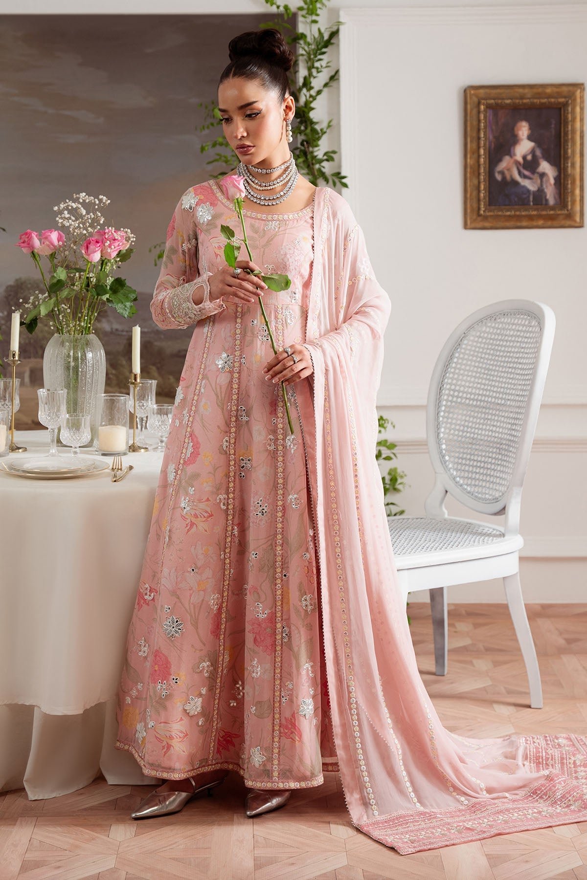 Nureh Luxury Embroidered Chiffon
