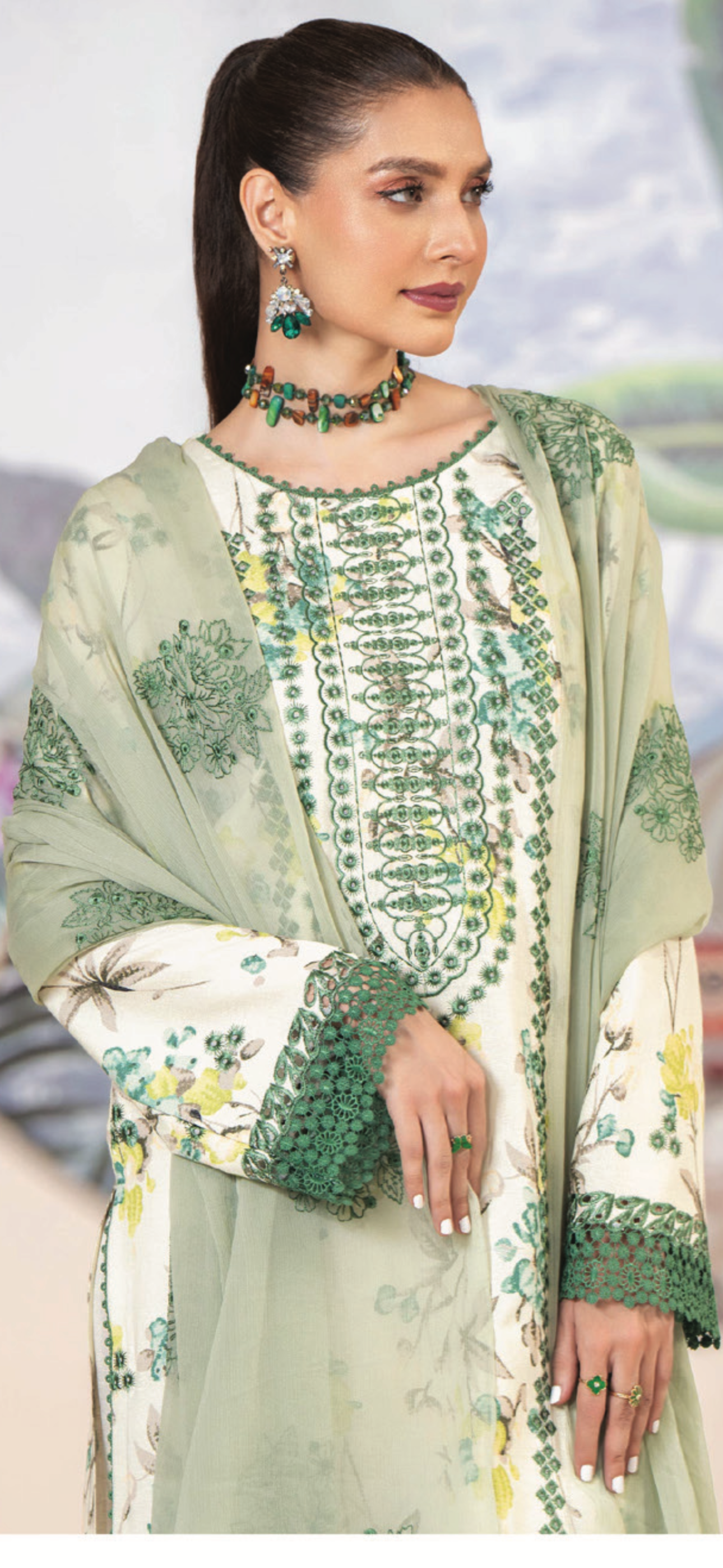 Embroidered Karandi Three Piece Suit