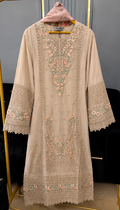 Embroidered 3 Piece Chiffon Suit