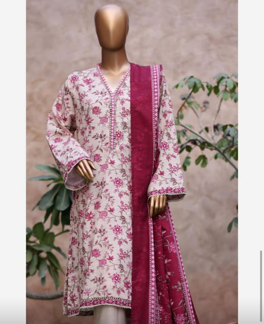 Bin Saeed Embroidered 3 Piece Suit