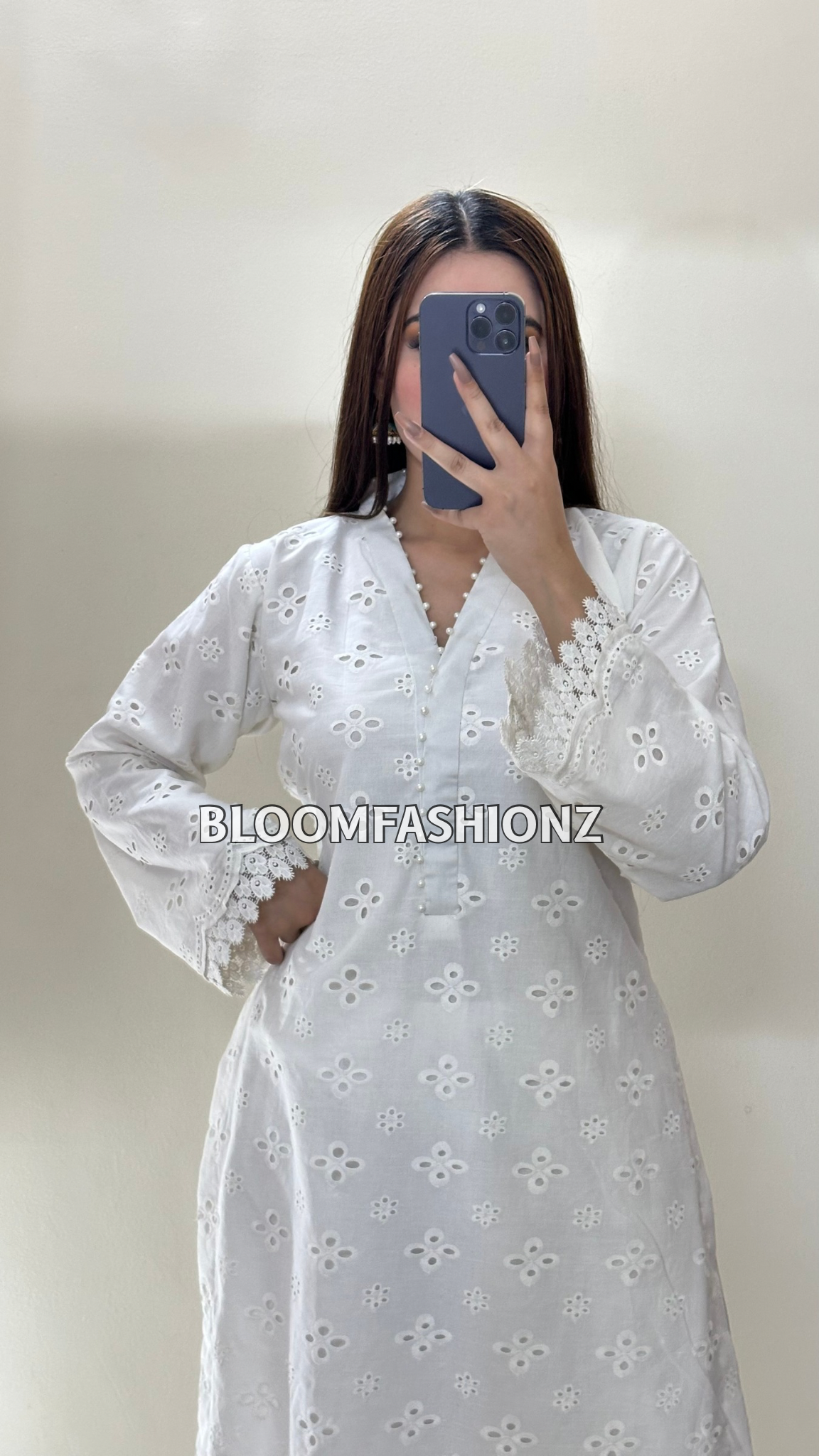 3 Piece Chikenkari Lawn Suit White