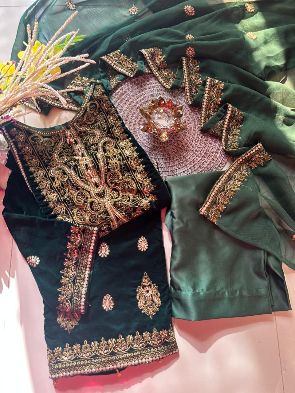 Jasmin 3 Piece Velvet Suit