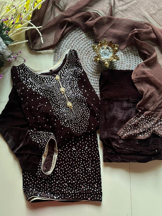 Jasmin 3 Piece Velvet Suit