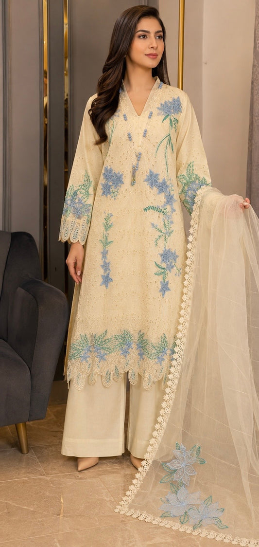 Chicken Luxury Lawn Embroidered 3 piece