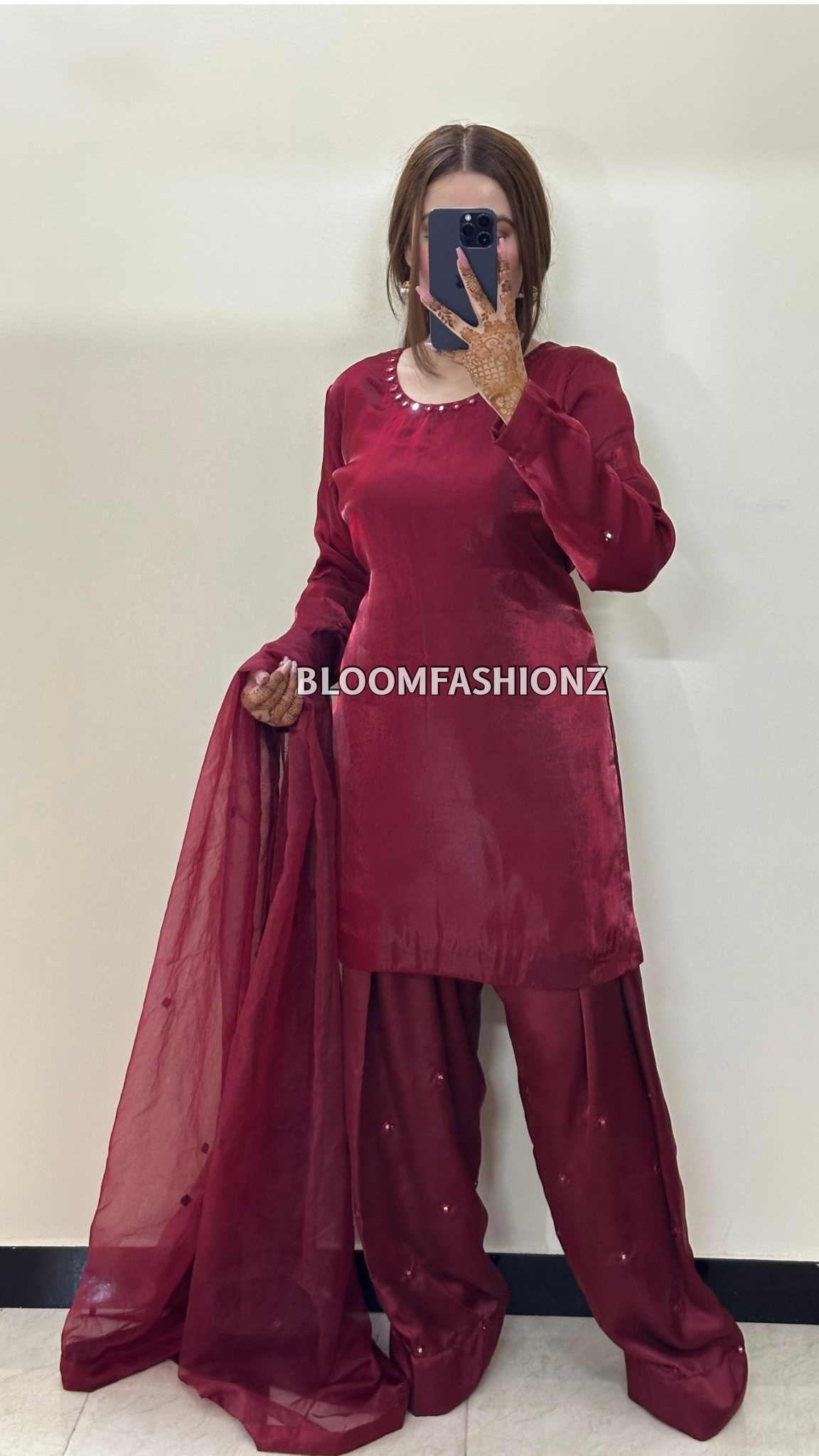 3 Piece Silk Farshi Suit