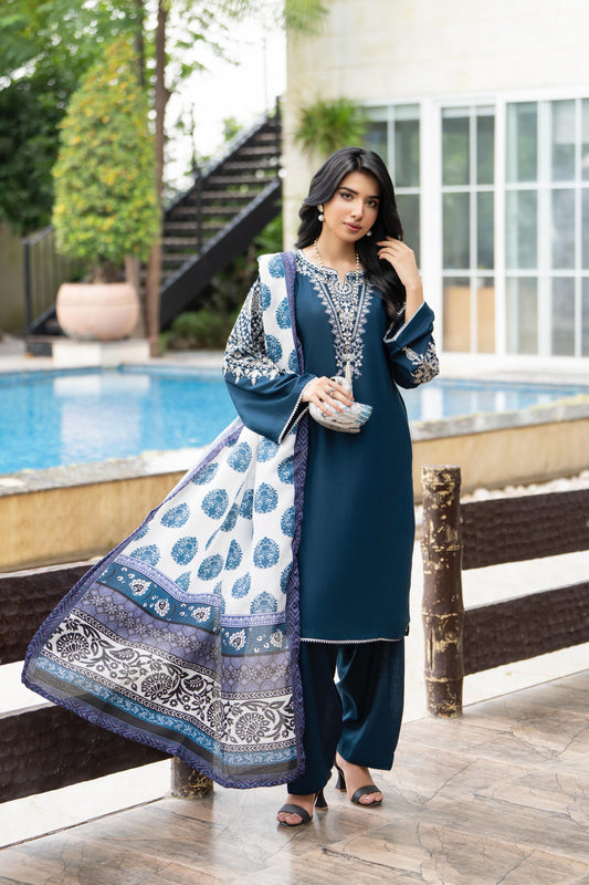 Raniyah- 3 Piece Linen Ready-to-wear
