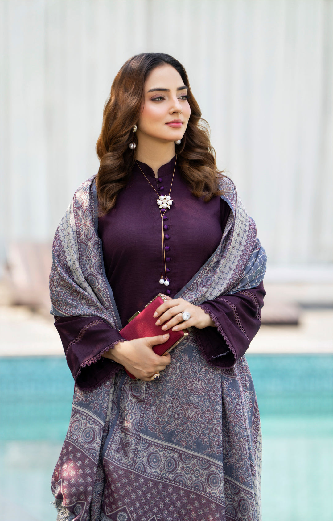 Raniyah- 3 Piece with winter Shawl Ready-to-wear