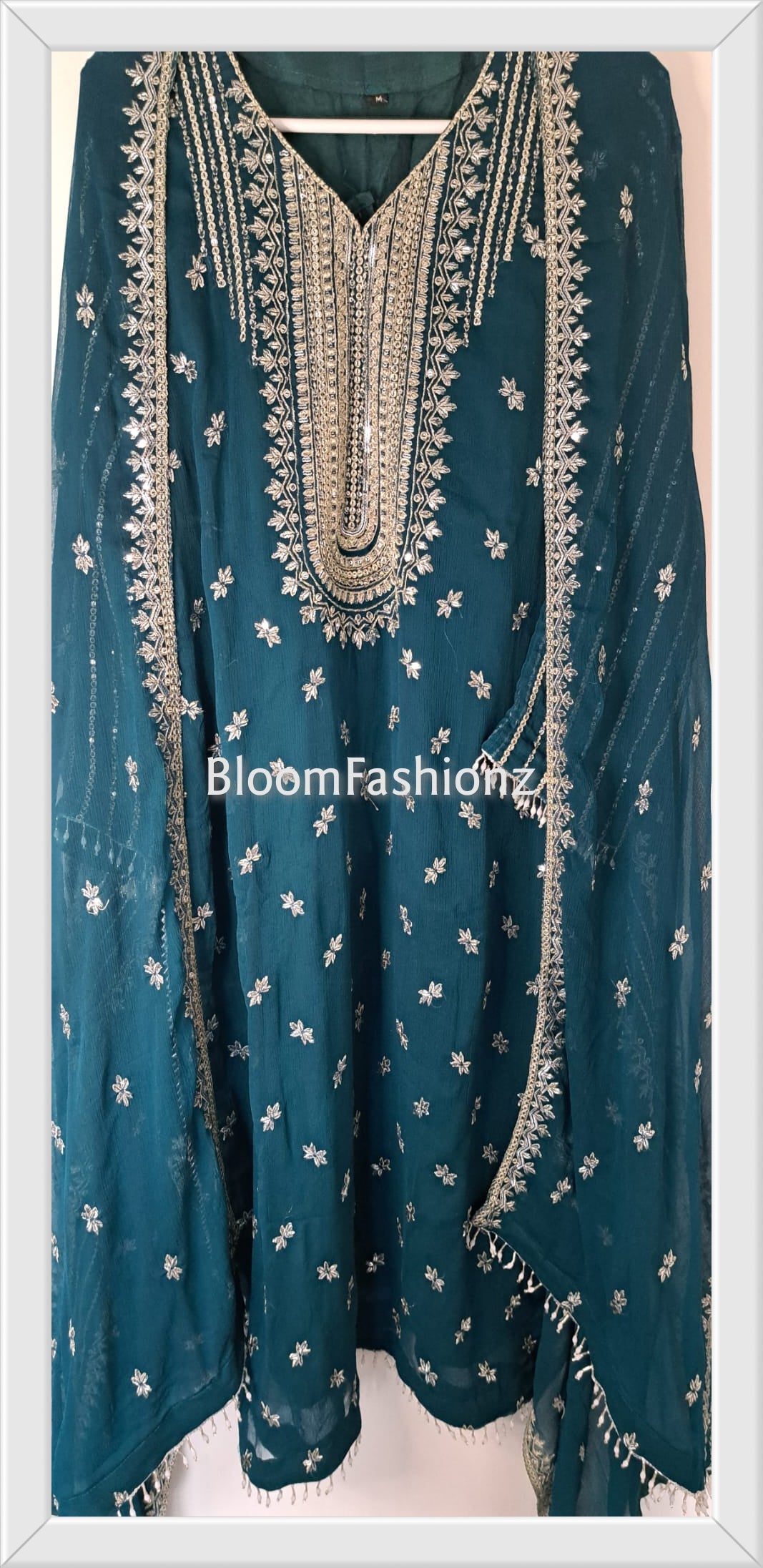 EMAN - 3 Piece Chiffon Suit with Pearl Detailing