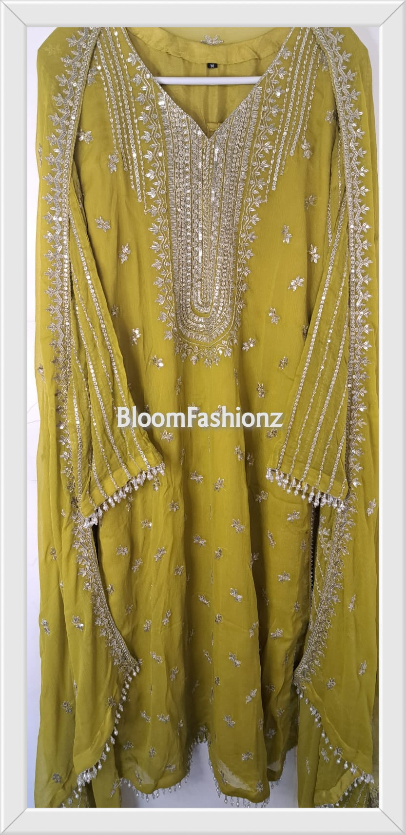 EMAN - 3 Piece Chiffon Suit with Pearl Detailing