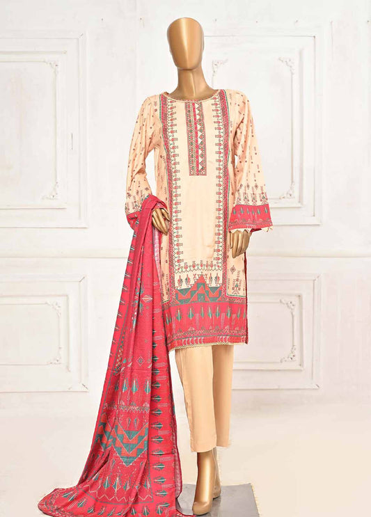 Bin Saeed 3 Piece Linen Printed Stitched Suit