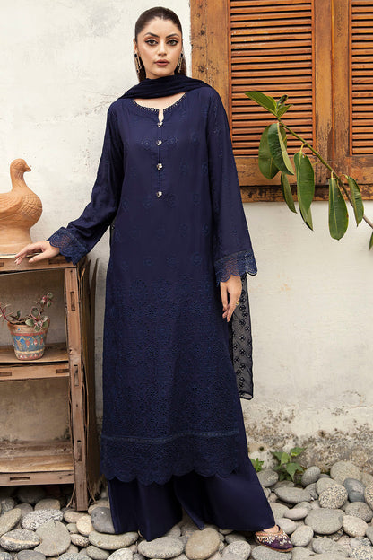 Motifz Embroidered Three Piece Linen Suit