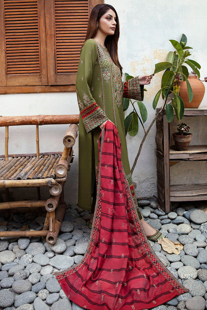 Motifz Embroidered Three Piece Linen Suit