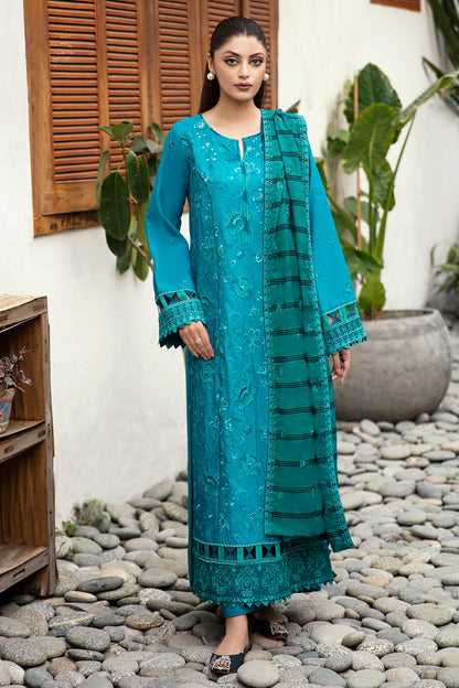 Motifz Embroidered Three Piece Linen Suit