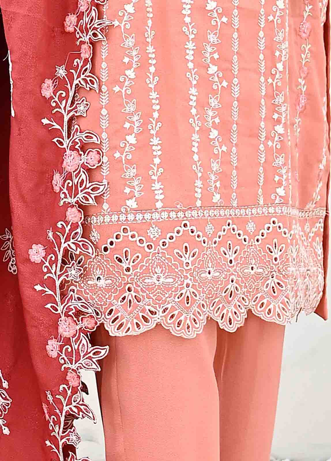 Bin Saeed Embroidered Three Piece Suit