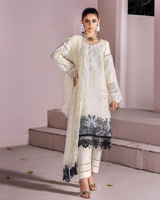 MUNIRA 3-Piece Embroiderd Digital Printed Linen Collection