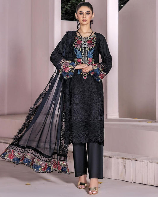 MUNIRA 3-Piece Embroiderd Digital Printed Linen Collection