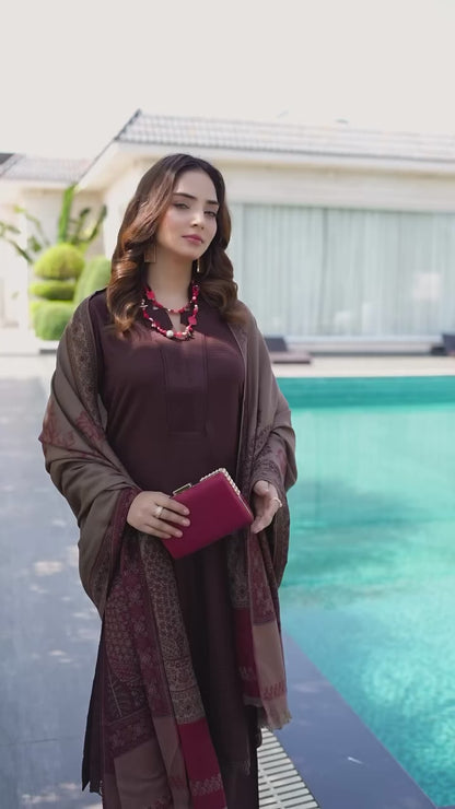 Raniyah- 3 Piece with winter Shawl Ready-to-wear